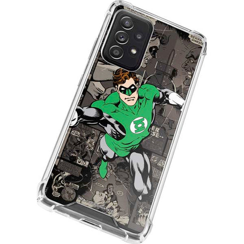 DC Comics Green Lantern Vintage Action Pose Pattern Galaxy A72 5G Clear Case